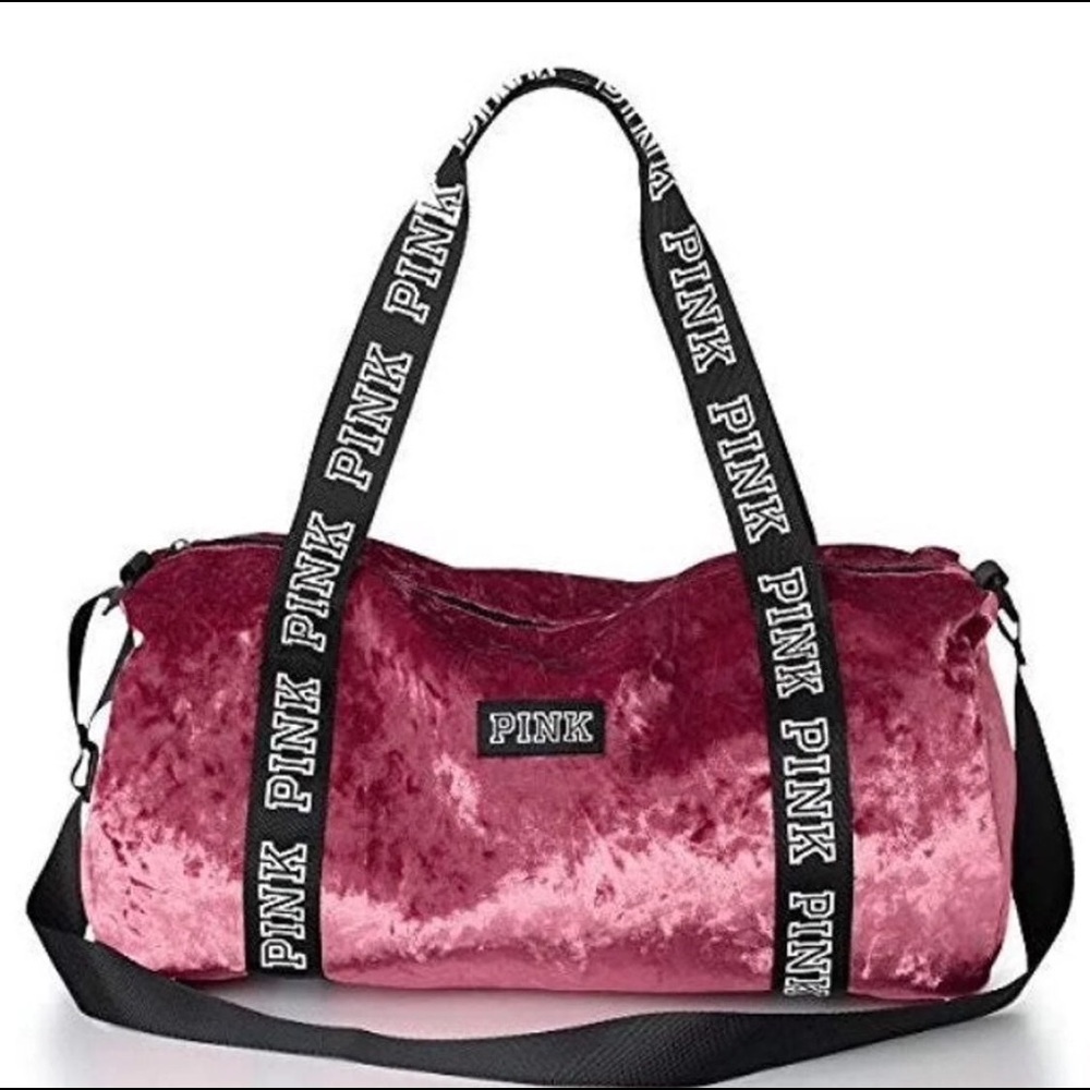 PINK velvet duffle/workout bag